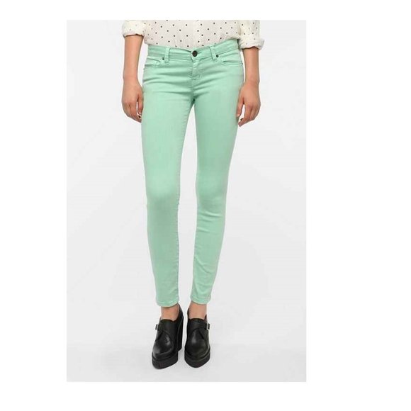 DEFECT Lands End Women High Rise Slim Leg Ankle Jeans Mint 10  30/31W $80 KK174 - Picture 1 of 4